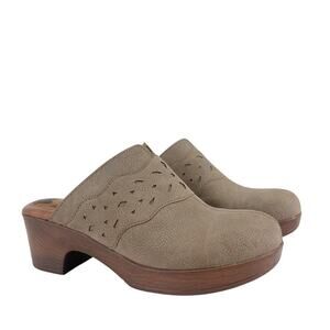 BOC Jinny Comfort Clog Sandal Size 8 Taupe Cutout Mule Slip On Shoe Normcore